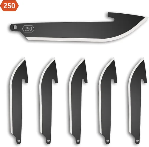 Miniatura 2 de OUTDOOR EDGE Paquete de cuchillas de punto de caída de 2.5" (negro, 6 cuchillas), código de hoja de compatibilidad 250