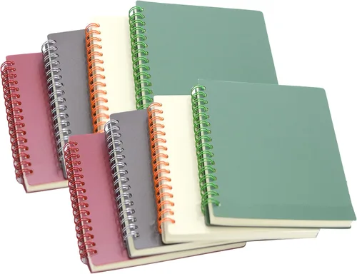 Miniatura 11 de YIHUANYIFA 4pcs A6 Spiral Notebooks 8mm Ruled 5.7 x 4.1 inch Hardcover 160 Pages Journals for Work Students Study and Notes (4, Dark color)