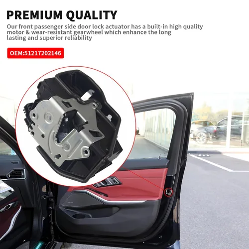 Miniatura 2 de 937-801 51217202146 Cerradura delantera derecha de la cerradura de la puerta del actuador del motor del pestillo compatible con BMW 320i 328i 330i