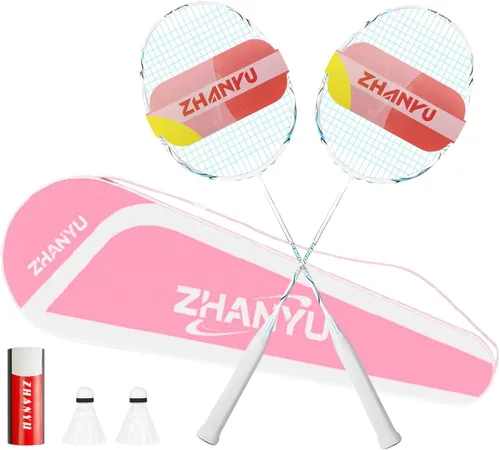 Miniatura 11 de Raquetas de bádminton, juego de raquetas de bádminton, ofensivas y defensivas, raqueta de entrenamiento profesional ultraligera de carbono compuesto