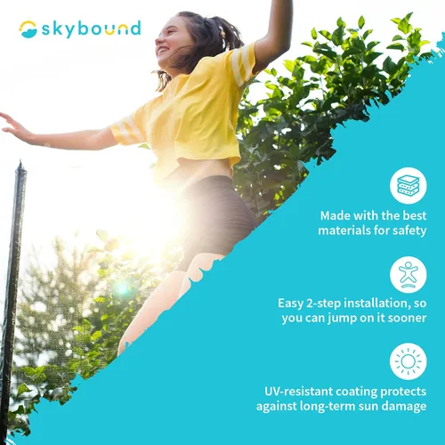 Miniatura 2 de SkyBound Almohadilla de seguridad universal de repuesto para trampolín, cubierta de resorte para marcos de 8, 10, 12, 14 y 15 pies, cómoda, duradera