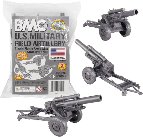 Miniatura 9 de BMC Classic Marx US obuses - azul 3pc plástico ejército hombres artillería de campo