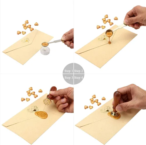 Miniatura 5 de Yoption Classic timbre para estampar en cera, 26 letras de la A a la Z, retro, s