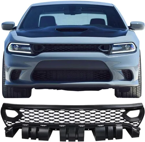 IKON MOTORSPORTS, Parrilla superior delantera compatible con Dodge Charger SRT/Scat Pack 2015-2023, protecciones superiores de parrilla de