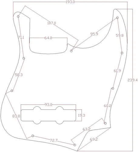Miniatura 2 de KAISH 4 cuerdas J Bass estilo Pickguard Bass Pick Guard Scratch Plate para Jazz J Bass Hecho en Estados Unidos/México Dark Tortoise