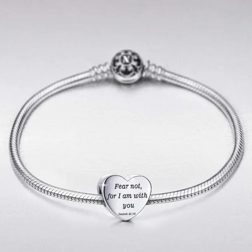 Miniatura 4 de MUERDOU Pulsera con dije de corazón en forma de versículo bíblico cristiano oración fe joyería religiosa regalos para mujeres