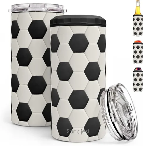 Miniatura 22 de SANDJEST Regalos para Papá Bonito de Bonus - Vaso de 12oz de la Hijastra, el Hijo - Diseño 4 en 1 Vaso de Papá Paso Aislante Enfriador de Latas