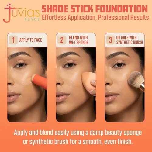 Miniatura 4 de Juvia's Place The Shade Stick Foundation Aberdeen - Muy ligera con matiz neutro para tonos de piel claros a claros, cobertura para base, corrector