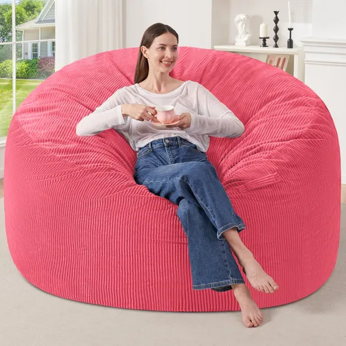 Miniatura 43 de HABUTWAY 2 puf de 2 pies, puf gigante para adolescentes y adultos, puf grandes con relleno de espuma viscoelástica, puf grandes con funda de pana