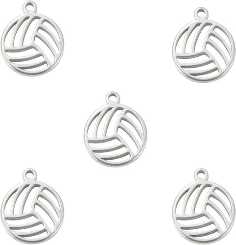 Miniatura 13 de kkjoy 5 dijes de bola deportiva de acero inoxidable para hacer joyas y manualidades, varios dijes, suministros de manualidades, accesorios