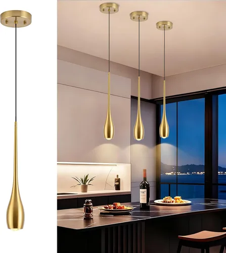 Miniatura 13 de Lámpara colgante negra para isla de cocina, accesorios de lámparas colgantes LED regulables, pequeña lámpara colgante industrial moderna para sobre