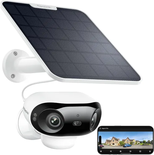 Miniatura 11 de REOLINK Argus 4 Pro Negro, cámaras de seguridad solar inalámbricas para exteriores de 4K de doble lente 180°, visión nocturna ColorX de 8MP