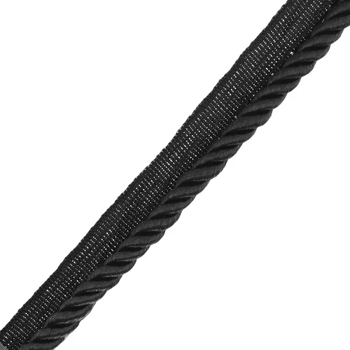 Miniatura 3 de Mandala Crafts Rollo de 25 yardas con borde trenzado negro para costura, ribete decorativo de costura, ribete de tapicería y cordón para cojines