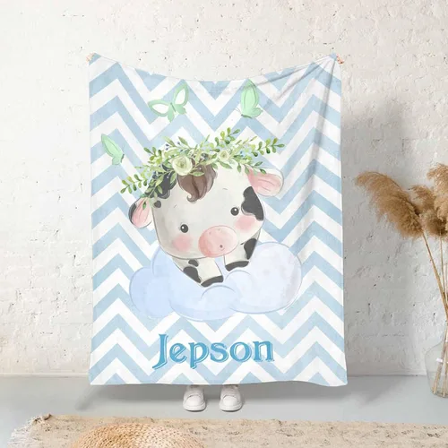 Miniatura 25 de Artsadd Manta de bebé personalizada para niños y niñas con nombre, manta personalizada con nombre de bebé con patrón de unicornio, manta