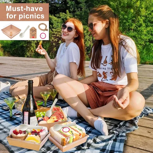 Miniatura 5 de 50 cajas de charcutería con tapas transparentes, recipientes de comida individuales para llevar, recipientes para llevar de 5 pulgadas, recipientes