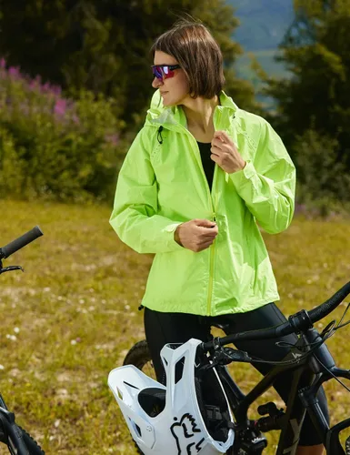 Miniatura 3 de BALEAF Chaquetas impermeables para mujer, cortavientos resistentes al viento, para correr, ligeras, reflectantes, plegables, con capucha