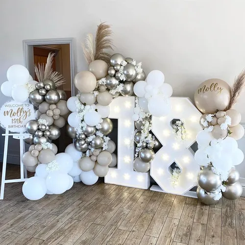 Miniatura 3 de KOMOREBI Globos blancos de 10 pulgadas, 100 globos blancos lisos de látex para cumpleaños, compromiso, boda, baby shower, aniversario, decoración