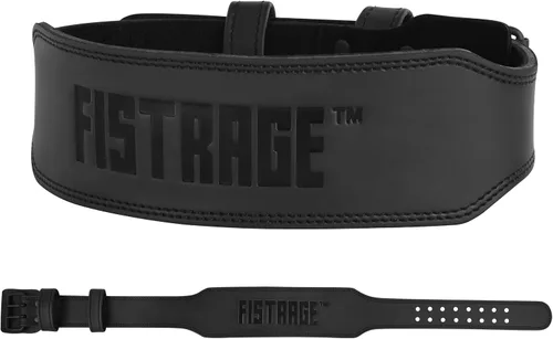 Miniatura 5 de FISTRAGE - Cinturón de cuero para levantamiento de pesas, correa de apoyo para la espalda, entrenamiento de fitness para entrenamientos duros