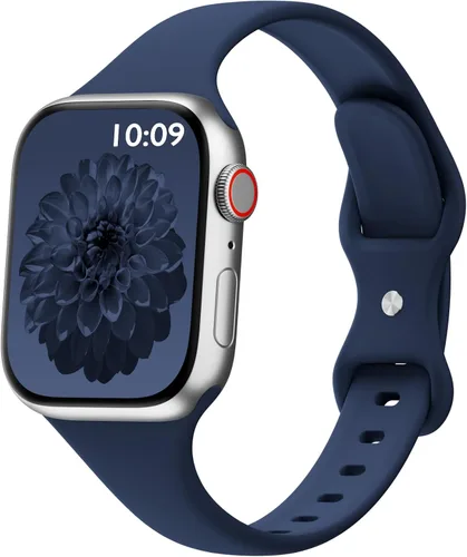 Miniatura 23 de Bandas delgadas de silicona deportivas compatibles con Apple Watch de 38mm 42mm 40mm 44mm 41mm 45mm 46mm 49mm, correa de repuesto delgada y estrecha