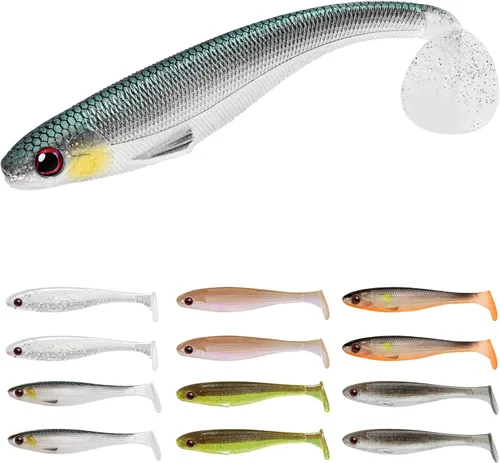 Miniatura 10 de TRUSCEND Shadtale Easy Catch Soft Fishing Lures, Unique Vibration and Action for Various Rigs, Paddle Tail Swimbaits Trailer for Bass, Trout