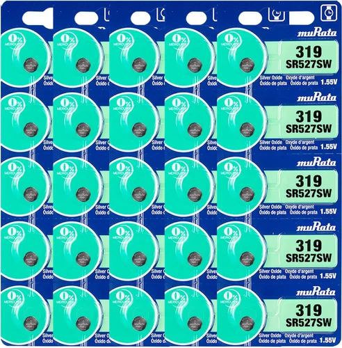 Miniatura 9 de Murata 319 Batería SR527SW 1.55V Celda de botón de reloj de óxido de plata (10 baterías)