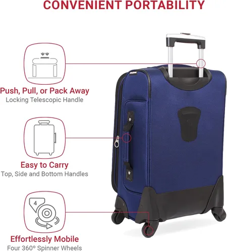 Miniatura 91 de SwissGear - Equipaje suave expandible Sion con ruedas, Negro