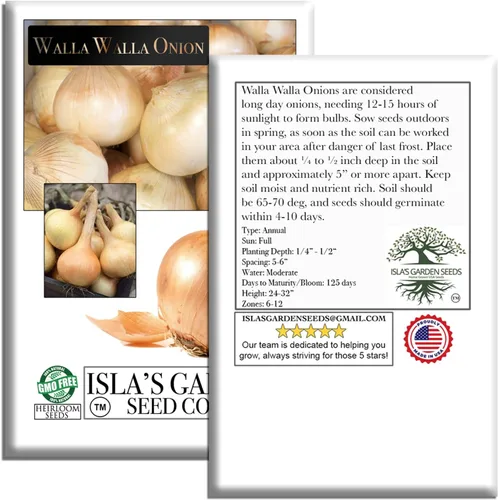 Miniatura 7 de Walla Walla - Semillas de cebolla dulce española (Allium cepa) – Más de 300 semillas de reliquia sin OMG de Isla's Garden Seeds, sabor extra dulce
