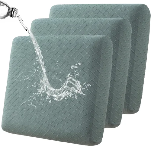 Miniatura 11 de Fuloon Fundas de cojín impermeables para asiento 2 piezas, fundas elásticas para cojín de sofá, fundas para sofá, protector de muebles lavable