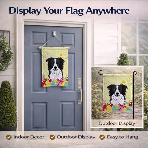 Miniatura 8 de Caroline's Treasures BB1923GF Bandera decorativa para jardín con diseño de Border Collie, para caza de huevos de Pascua, para jardín, jardín, patio