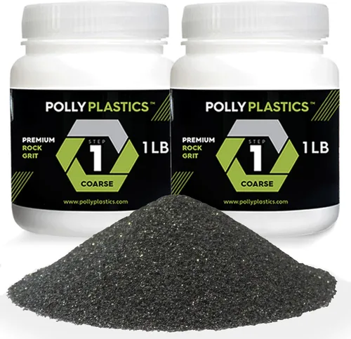 Polly Plastics Rock Tumbler - Recambio de grano medio, grano grueso de carburo de silicio 60/90, etapa 1 para rodar piedras (paquete de 2) (2 libras)