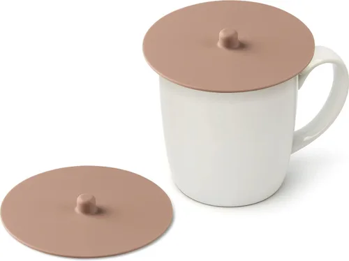 Miniatura 12 de Carrotez Paquete de 2 tapas de silicona para tazas, tapas para tazas de 4.3 pulgadas, tapas de silicona reutilizables para tazas de café y té