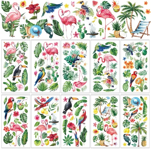 Miniatura 16 de Whaline 10 hojas patrióticas de transferencia para manualidades, 4 de julio, calcomanías de transferencia para muebles en colores pastel para 250