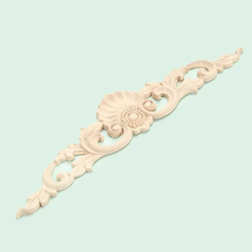 Miniatura 5 de MUXSAM Apliques tallados en madera, paquete de 2 calcomanías de tallas de madera sin pintar, superposición decorativa para paredes, puertas, 2