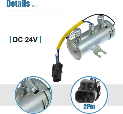 Miniatura 4 de X AUTOHAUX 1 Unidades 24V Universal Auto Bomba De Combustible Eléctrica Reemplazo Durable Tono Plata