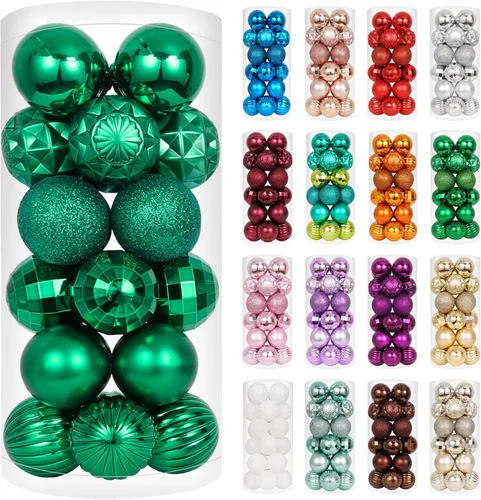 Miniatura 57 de XmasExp - Juego de 24 adornos de bola de Navidad mini irrompibles, adornos para árbol de Navidad, bolas de árbol de Navidad de 30 mm/1.18 pulgadas