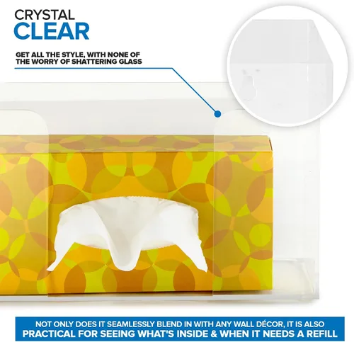 Miniatura 3 de Stock Your Home Dispensador de guantes individuales de acrílico, estante de caja de pañuelos, soporte de pared para guantes, para cocina, armario