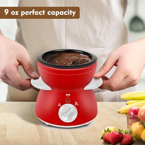 Miniatura 5 de Juego de ollas para fondue, mini juego de macetas eléctricas para fundir queso de chocolate, máquina de fondue de chocolate con tenedores