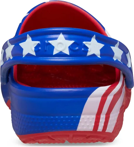 Miniatura 5 de Crocs Zuecos clásicos unisex con la bandera estadounidense para niños (bebé/niño pequeño/niño grande)