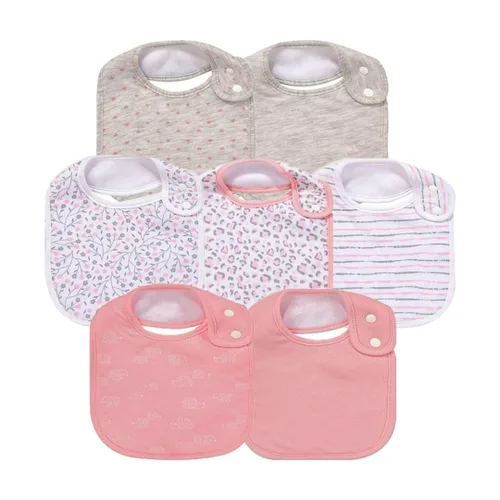 Paquete de 7 baberos absorbentes de algodón para bebés para babear la dentición