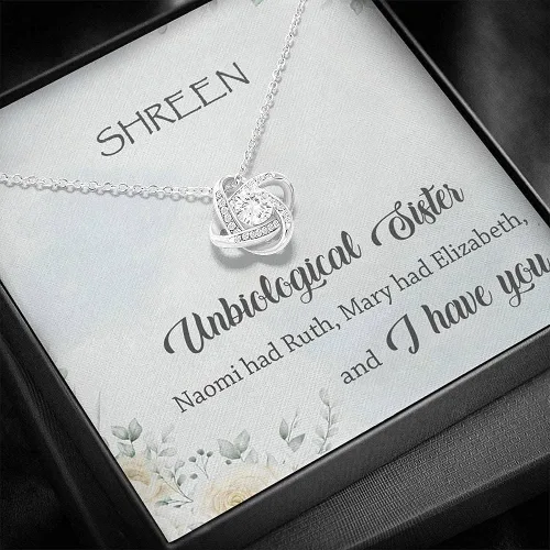Miniatura 2 de Collar personalizado de corazón de hermana no biológica hermana no biológica Naomi tenía Ruth Mary Had Elizabeth y te tengo collar - Unbiological