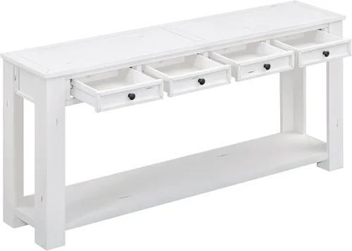 Miniatura 3 de Merax Sofa Table with Storage Drawers and Bottom Shelf, Rustic Console Table with Thickened Legs, Long Entryway Table for Hallway & Living Room