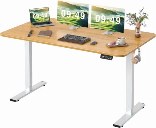 Miniatura 25 de Furmax Escritorio eléctrico de pie de 45 x 24 pulgadas, escritorio de pie para sentarse, altura ajustable, escritorio de oficina en casa con memoria