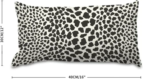 Miniatura 3 de Funda de almohada con estampado de leopardo negro, funda de almohada de piel de animal de 12 x 16 pulgadas, almohada decorativa para el hogar