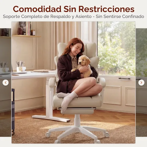 Miniatura 4 de Dowinx Silla de oficina grande y alta con cojín de resorte de bolsillo, sillas de juegos de computadora de respaldo alto con reposabrazos