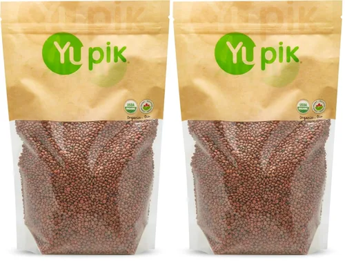Miniatura 5 de Yupik Lentejas marrones orgánicas, 2.2 libras (35.2 onzas), sin OMG, veganas, sin gluten, kosher, crudas, sin sal, altas en fibra y proteínas