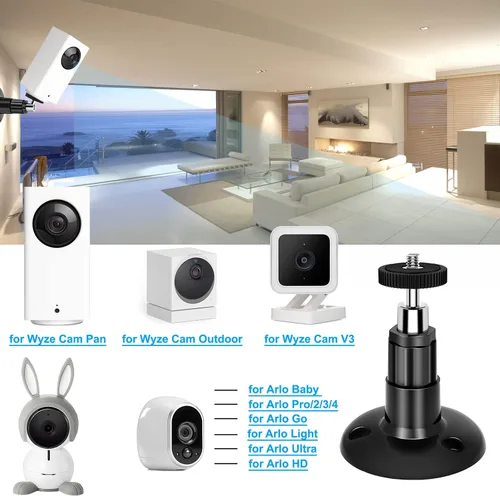 Miniatura 3 de FastSnail Soporte de pared compatible con Wyze Cam Pan y cámara Wyze Cam V3/Ring, soporte ajustable para interiores y exteriores para Wyze Cam Pan