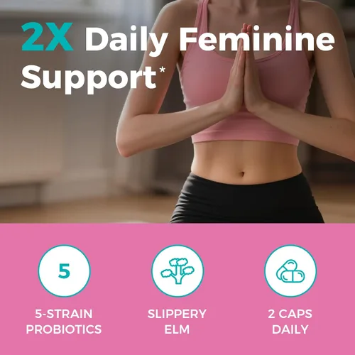 Miniatura 4 de NewRhythm Probióticos para mujer, corteza de olmo resbaladizo, 50 mil millones de UFC por porción, 5 cepas, totalmente naturales, sin OMG, apoyo