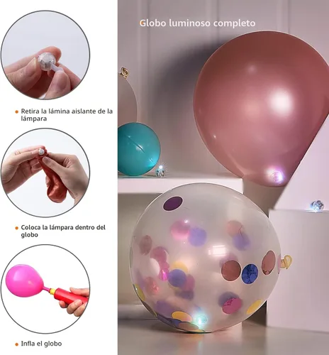 Miniatura 4 de Aogist 100 luces de globo Mutilcolor, luz de bola pequeña impermeable de largo tiempo de espera, lámpara LED redonda para linterna de papel, fiesta