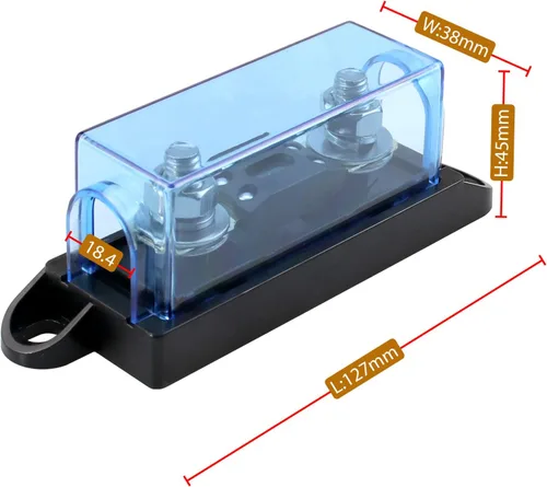 Miniatura 4 de Portafusibles MEGA/AMG de 1 vía 250A, fusible atornillado M8 5/16 pulgadas (paquete de 2 fusibles de 250 A + portafusibles de 1 vía)