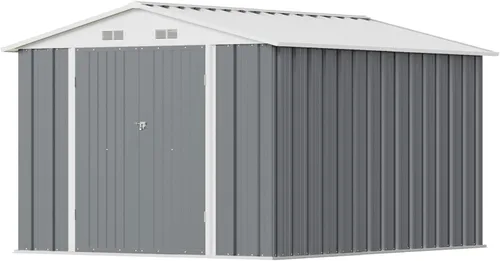 Miniatura 23 de Greesum Cobertizo de almacenamiento para exteriores de 3 x 3 pies, cobertizo de metal con cerradura para patio trasero, piscina, patio y Negro